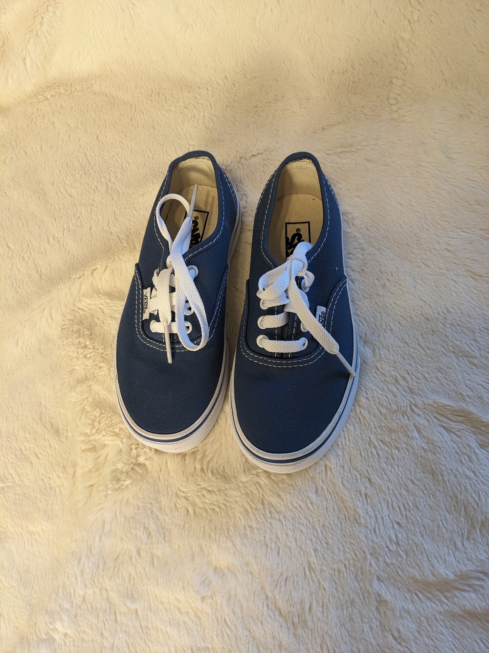 Vans Kids Navy Blue Canvas Lace-Up Sneakers
